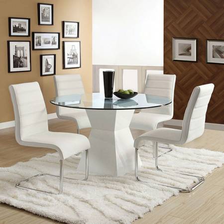 MAUNA DINING SETS 5PC (TABLE + 4 SIDE CHAIRS) WHITE